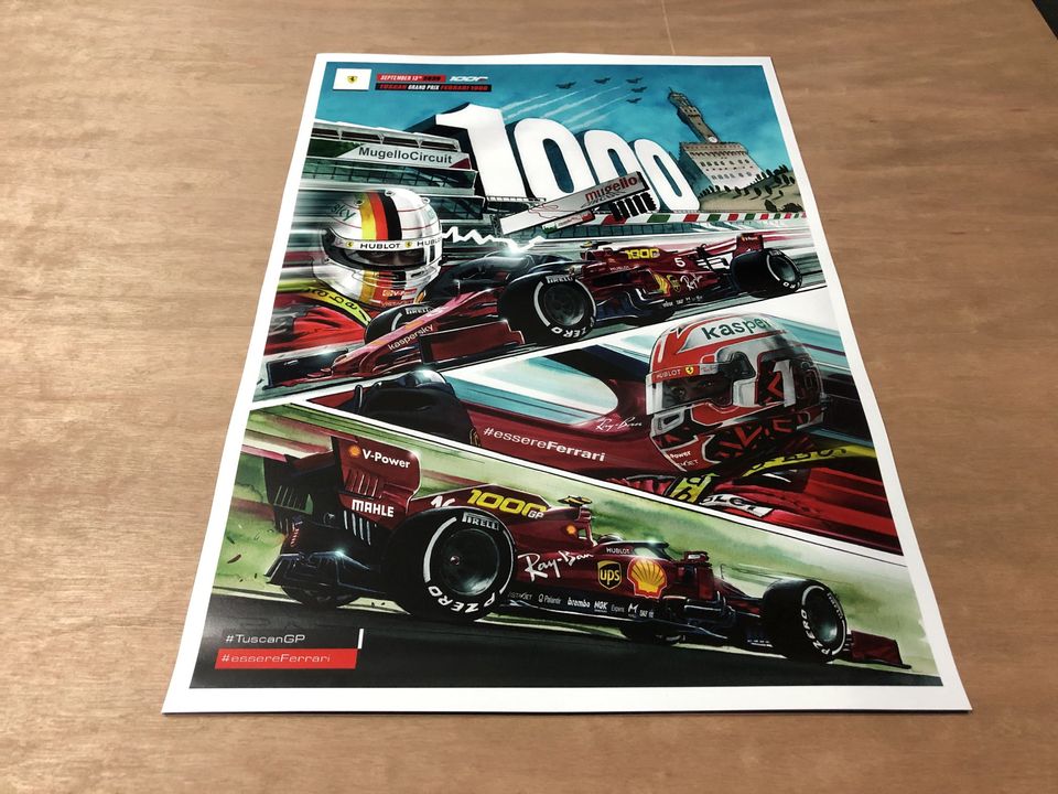 FERRARI F1 ITALY GRAND PRIX 1000TH FORMULA 1 RACE POSTER COVER ART 2